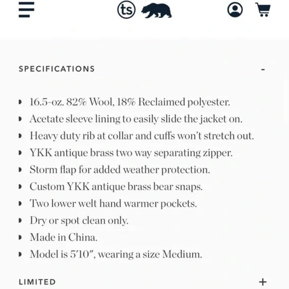 NEW! Taylor Stitch The Navy Plaid Wool Bomber Jacket - Picture 5 of 6